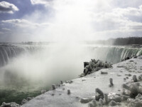 Everything close to the falls get's covered in ice
