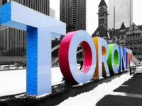 Many Canadian cities are labled with huge letters somewhere in there downtown area. Not, that this city wouldn't have any other remarkable landmarks...